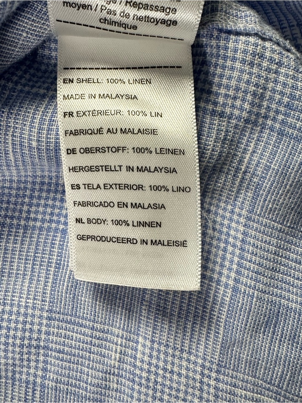UNTUCKit Torontel WR Linen Shirt Mens L Blue Long Sleeve Button Down - Picture 8 of 8